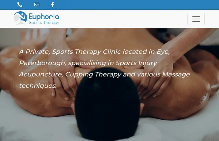 Euphoria Sports Therapy website homepage